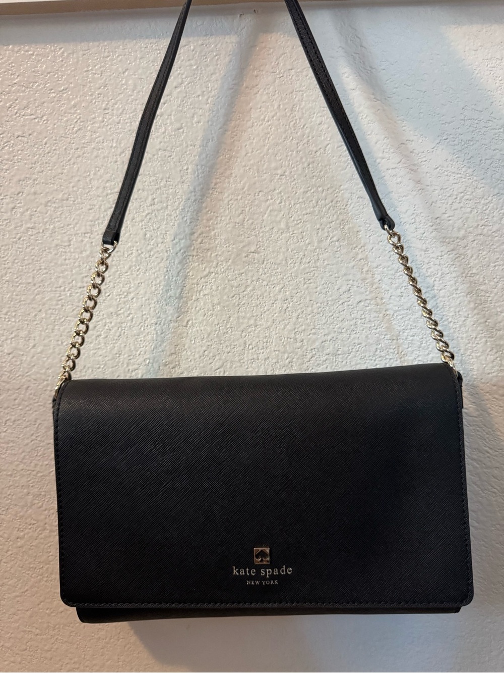 Kate Spade Black Leather Shoulder Bag with Chain